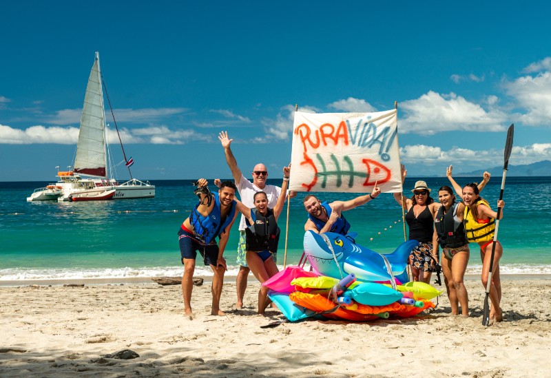 Group on a catamaran adventure in Costa Rica