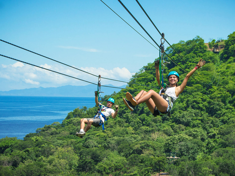 Zip lining over the Guanacaste landscape